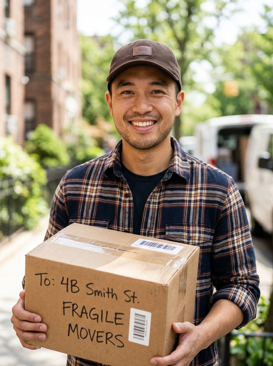 Mover carrying packed carton securely