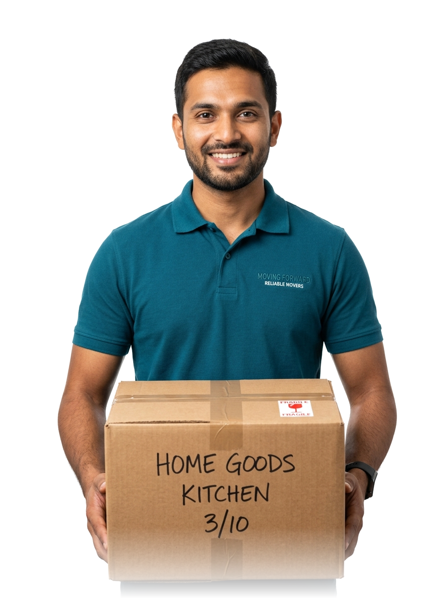 Sweet Home Packers and Movers Relocation Specialist with moving carton